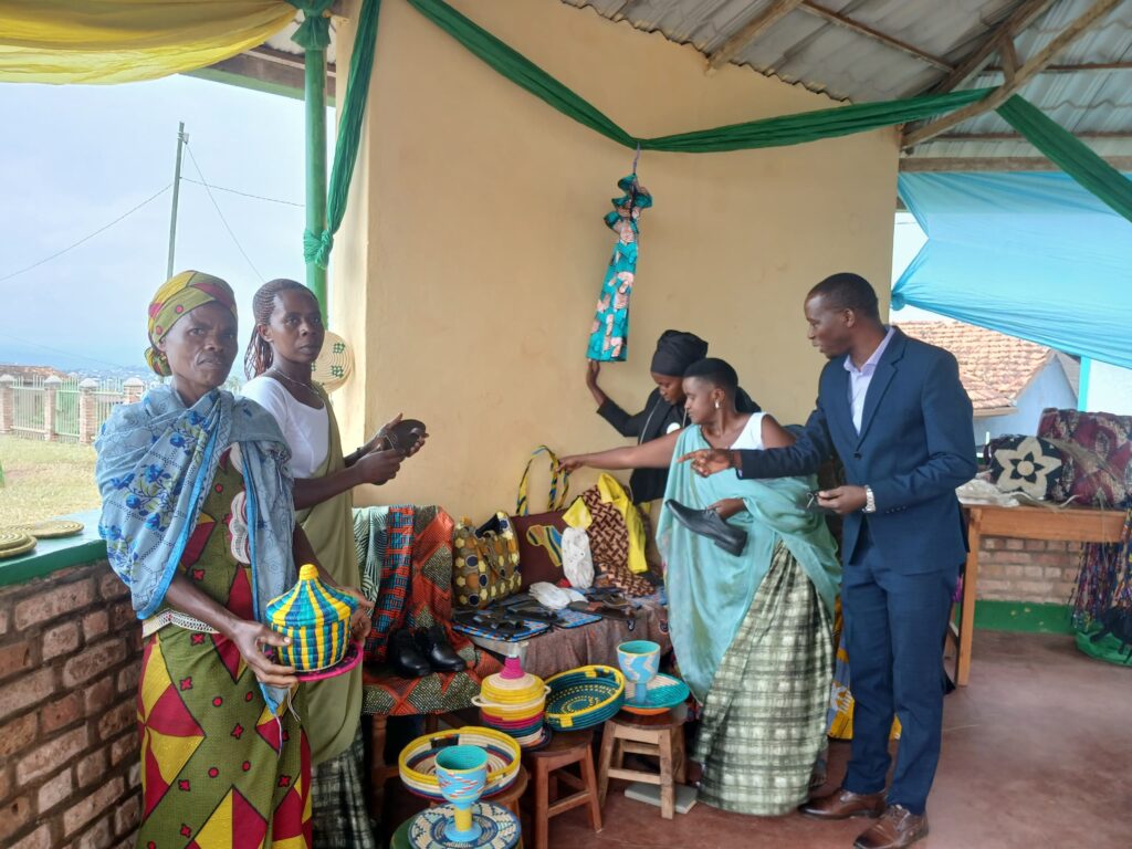 Women exhibiting their products